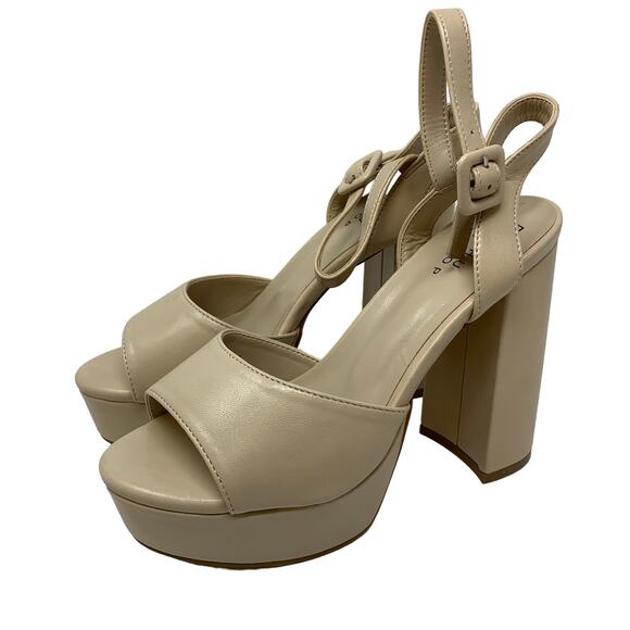 SOLD Shu Shop Geneva Platform Sandals Women's Size 7 Beige NEW - Picture 3 of 9